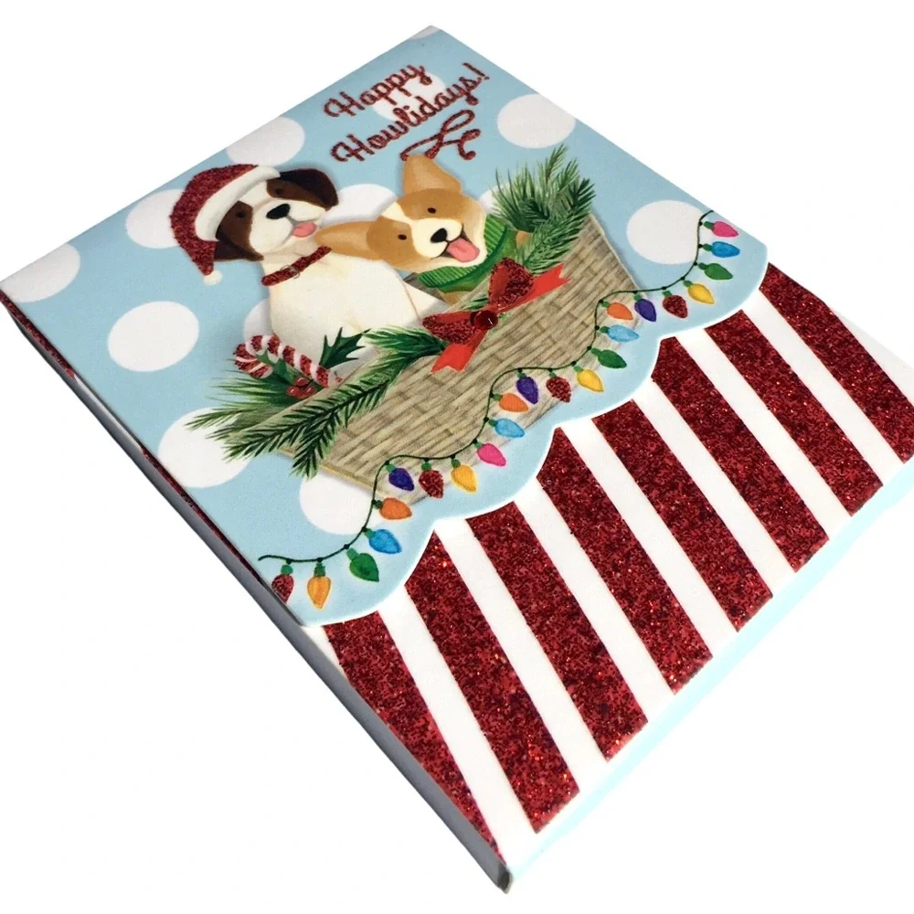 Molly & Rex Embellished Mini Dog Pocket Notepad ~ Happy Howlidays (61593)